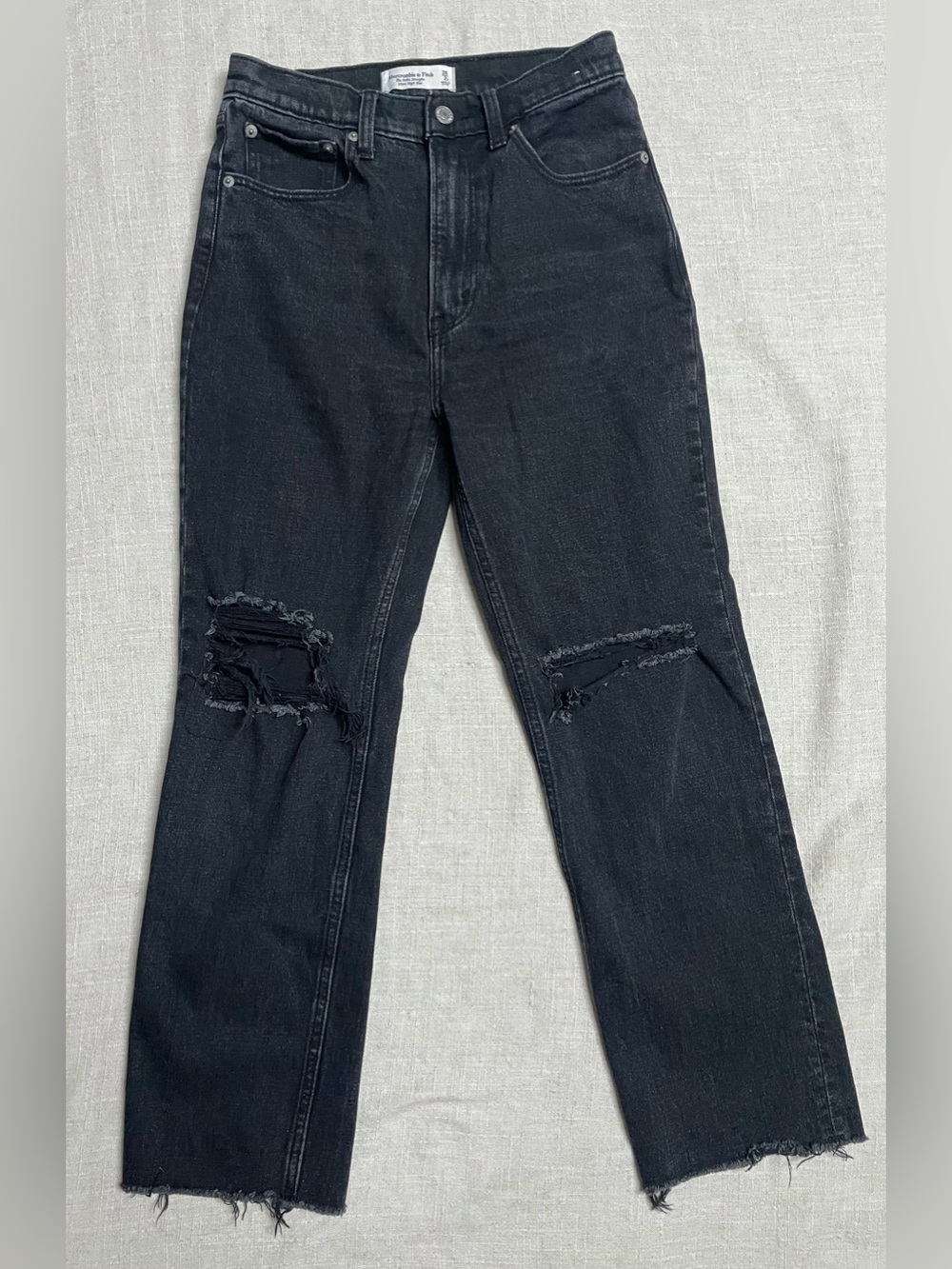 A&F Black Distressed Jeans